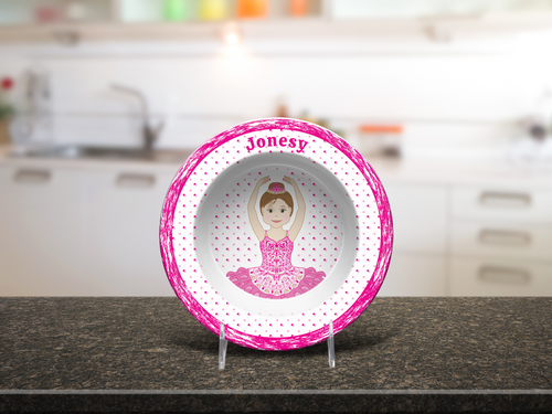 Ballerina Bowl Pink Personalized