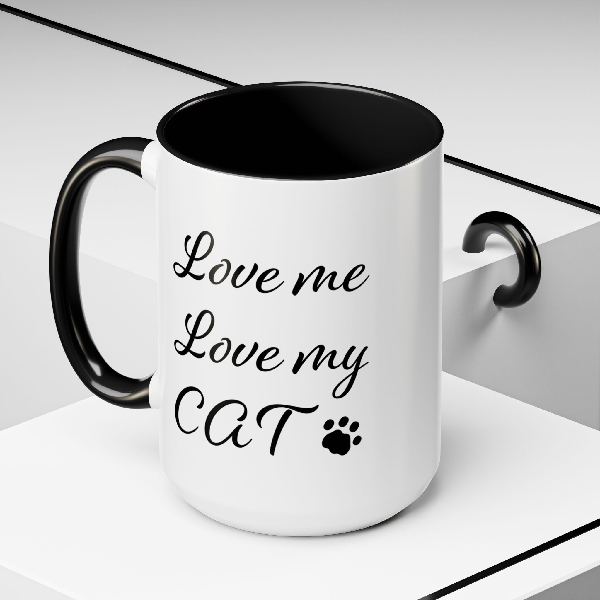 Love Me Love My Cat Accent Coffee Mug (11, 15oz)