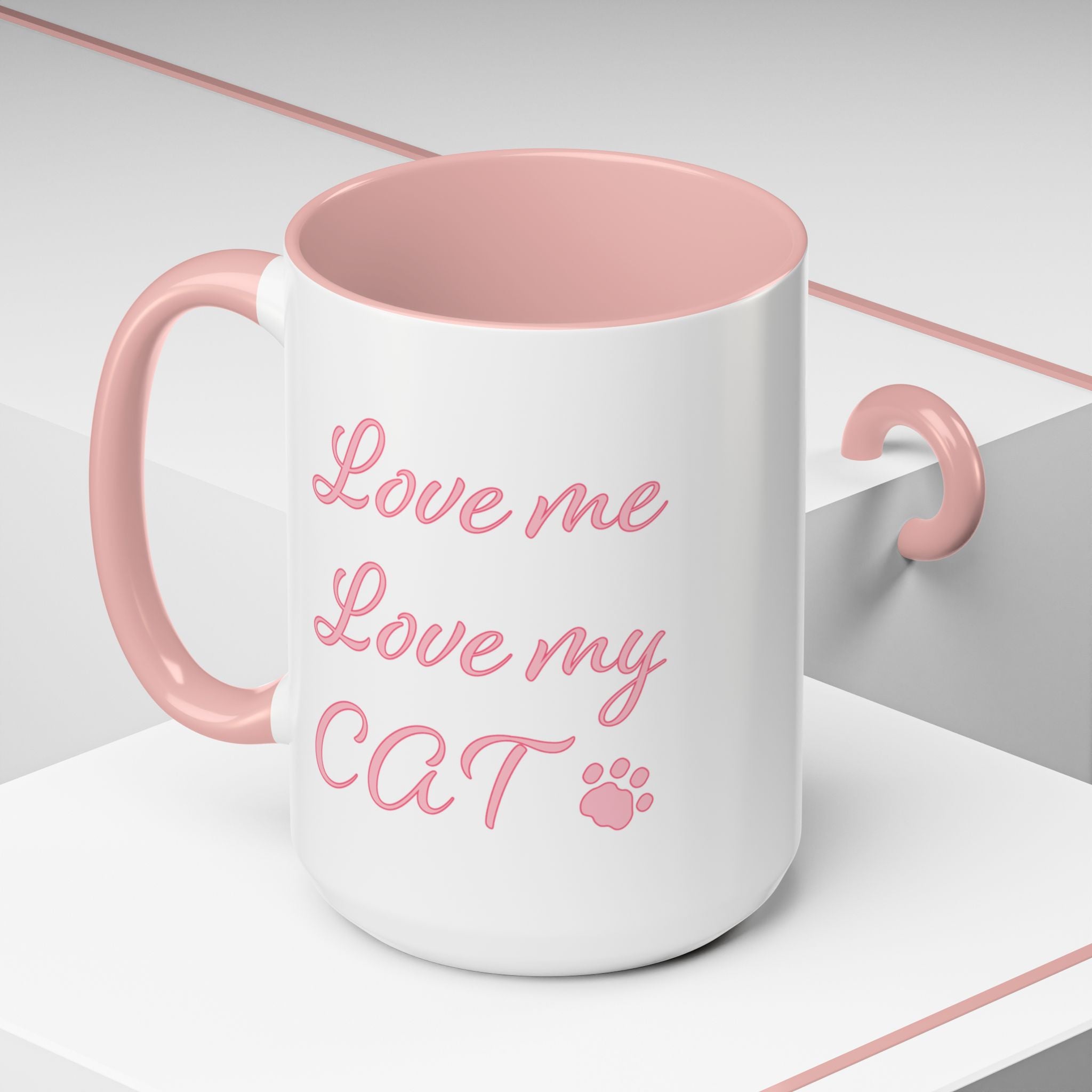 Love Me Love My Cat Accent Coffee Mug (11, 15oz)