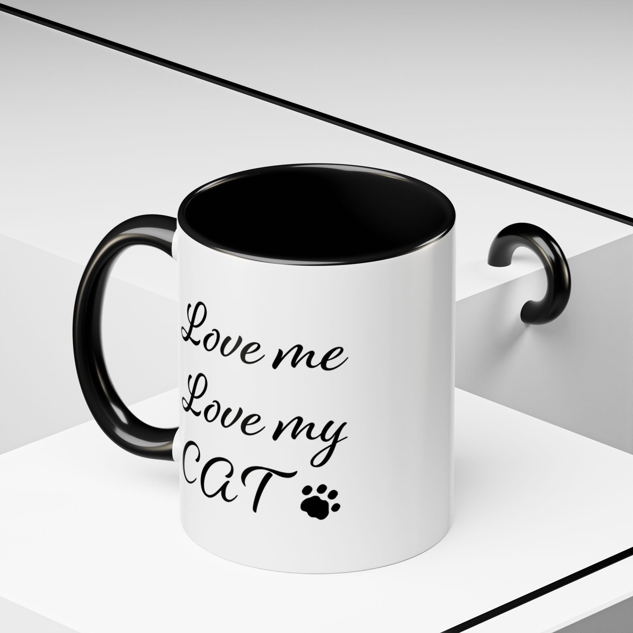 Love Me Love My Cat Accent Coffee Mug (11, 15oz)