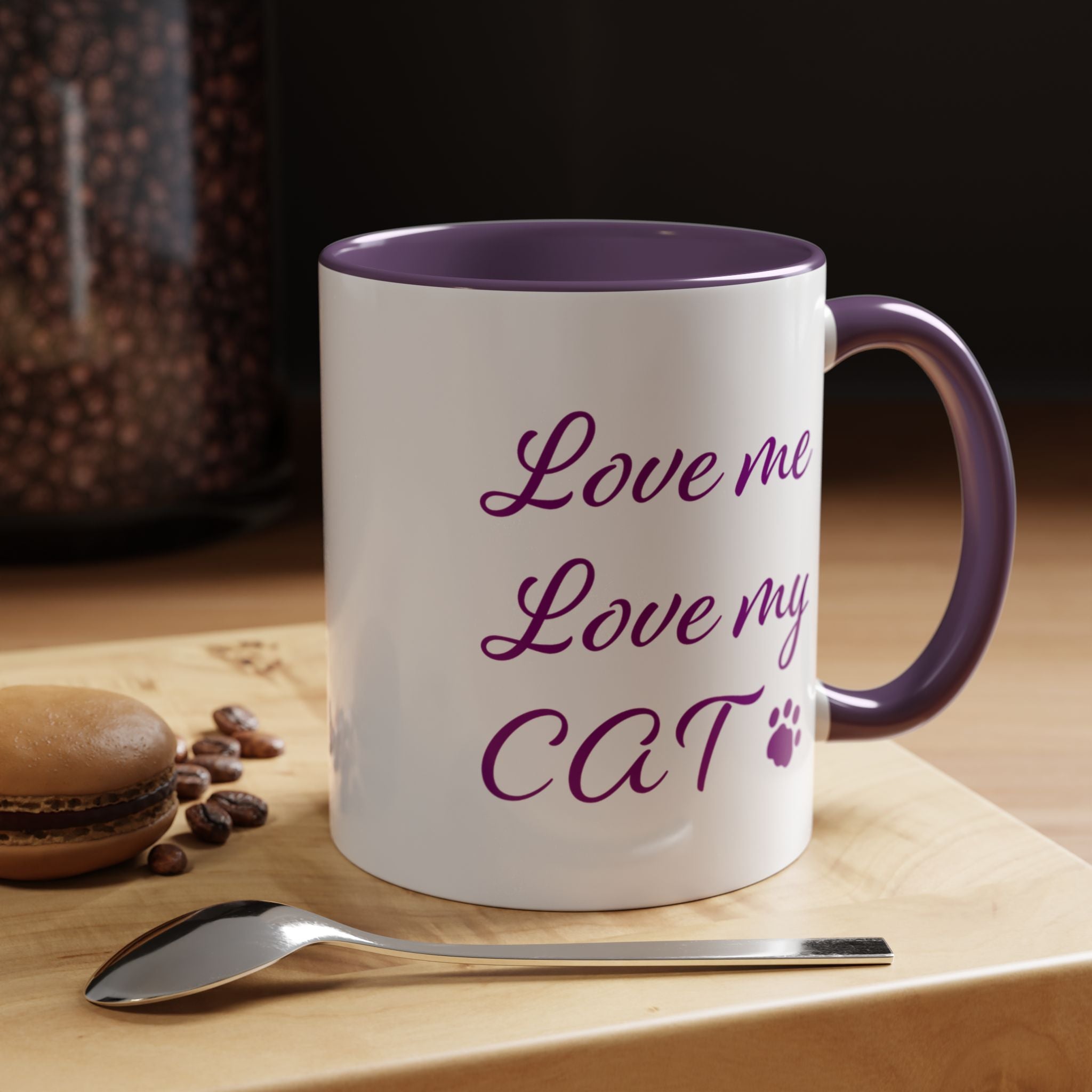 Love Me Love My Cat Accent Coffee Mug (11, 15oz)