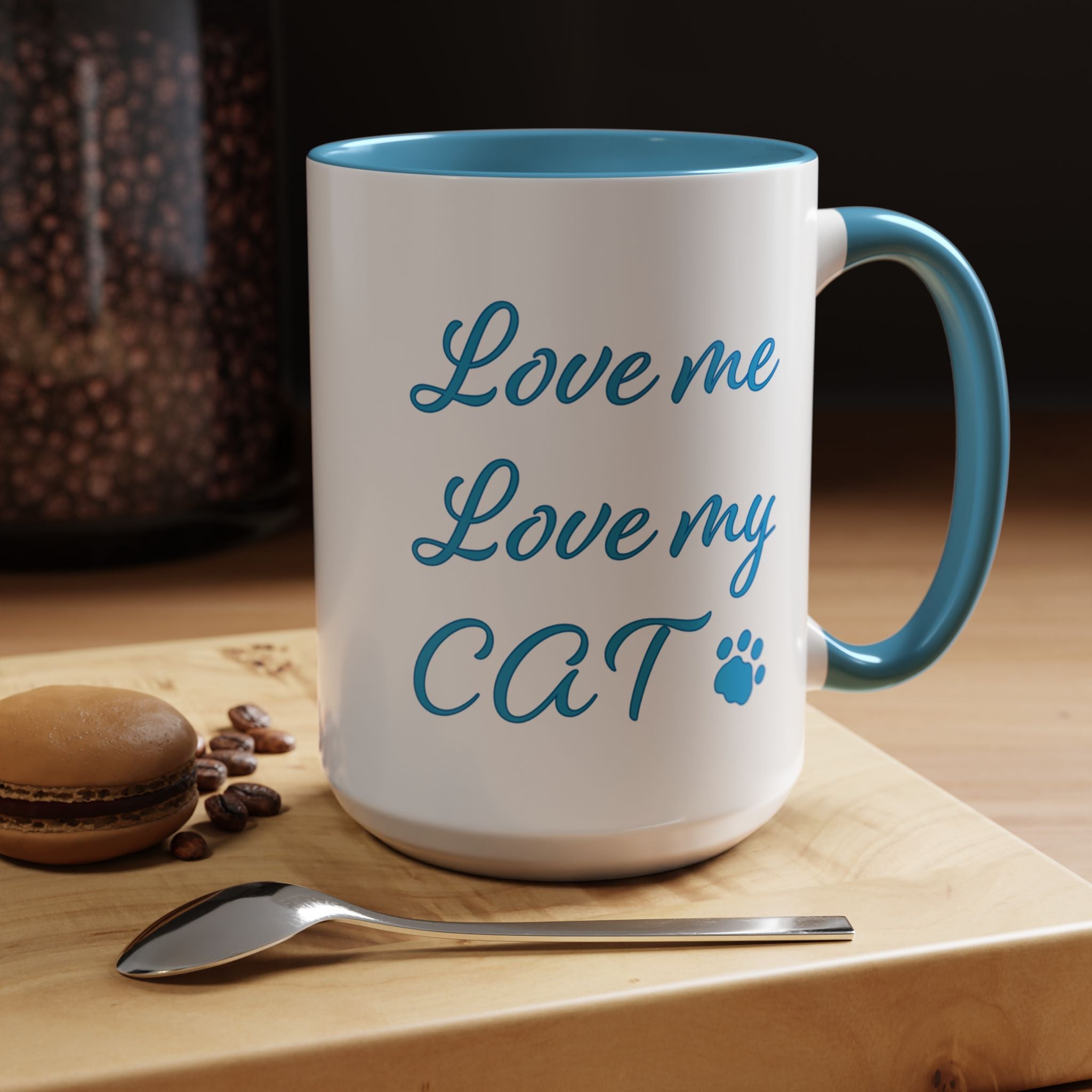 Love Me Love My Cat Accent Coffee Mug (11, 15oz)