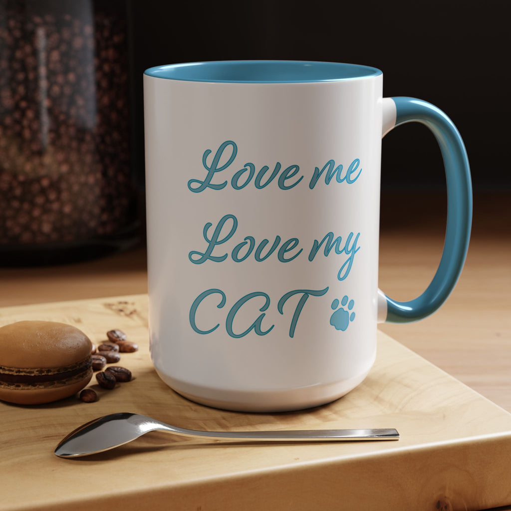 Love Me Love My Cat Accent Coffee Mug (11, 15oz)