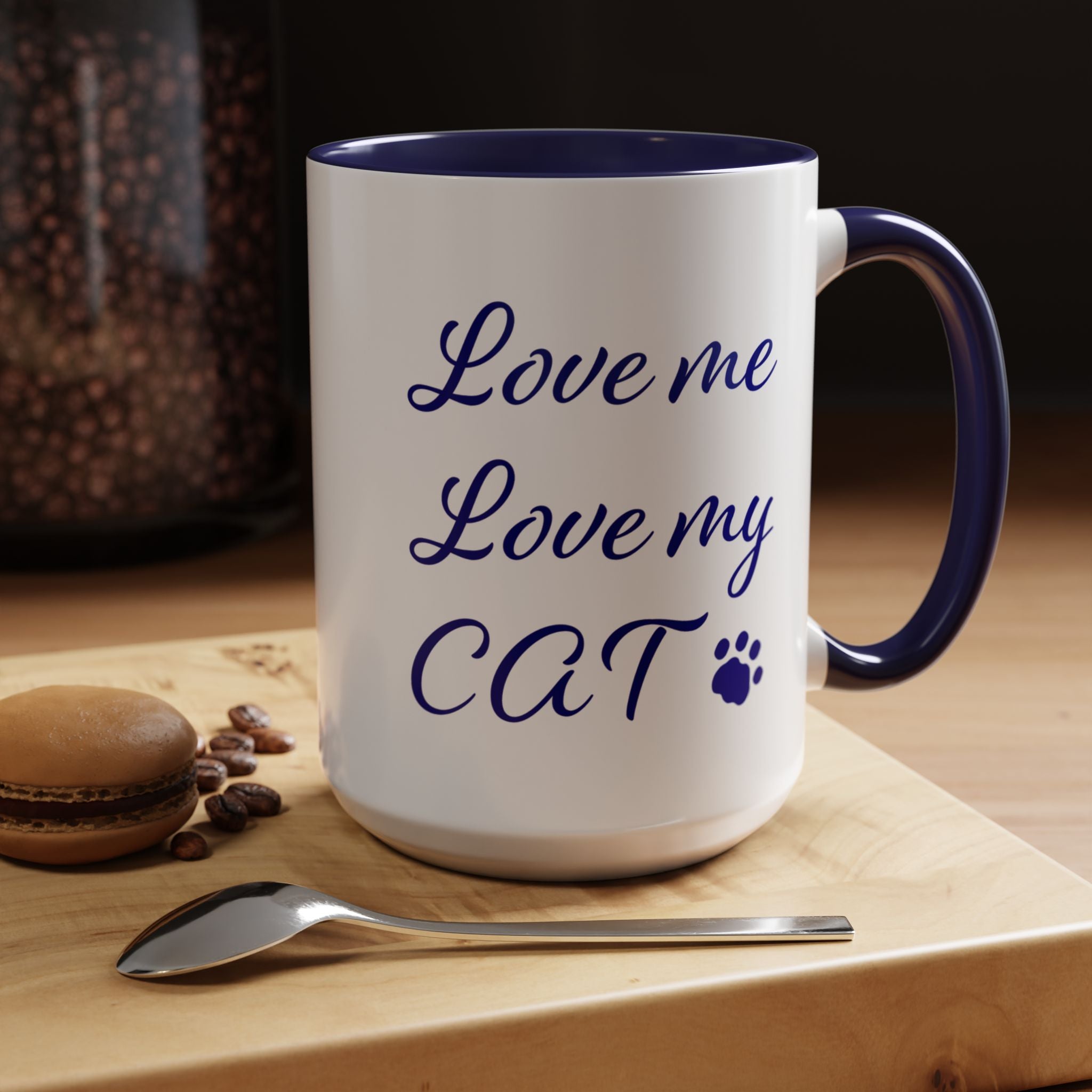 Love Me Love My Cat Accent Coffee Mug (11, 15oz)