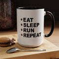 Eat, Sleep, Run, Repeat_Accent Coffee Mug (11, 15oz)