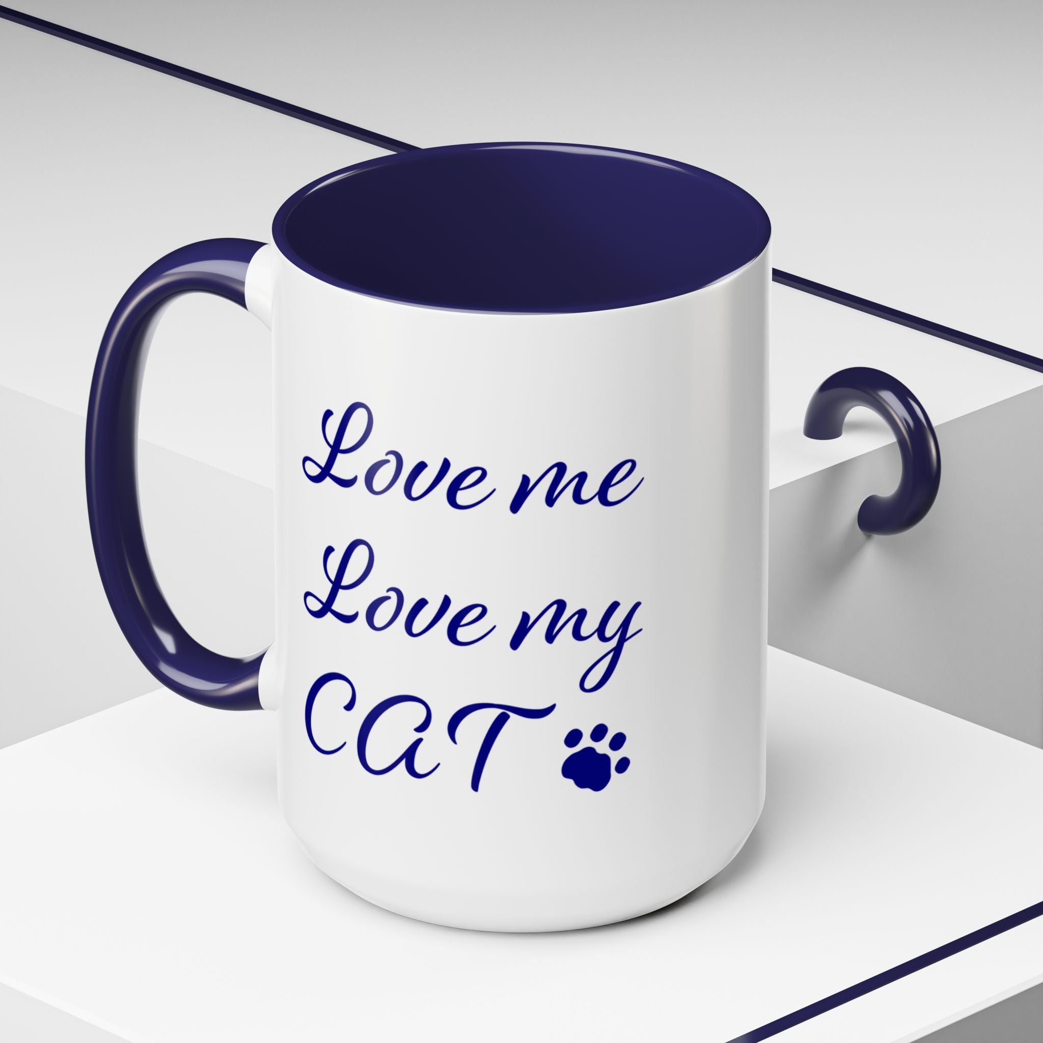 Love Me Love My Cat Accent Coffee Mug (11, 15oz)