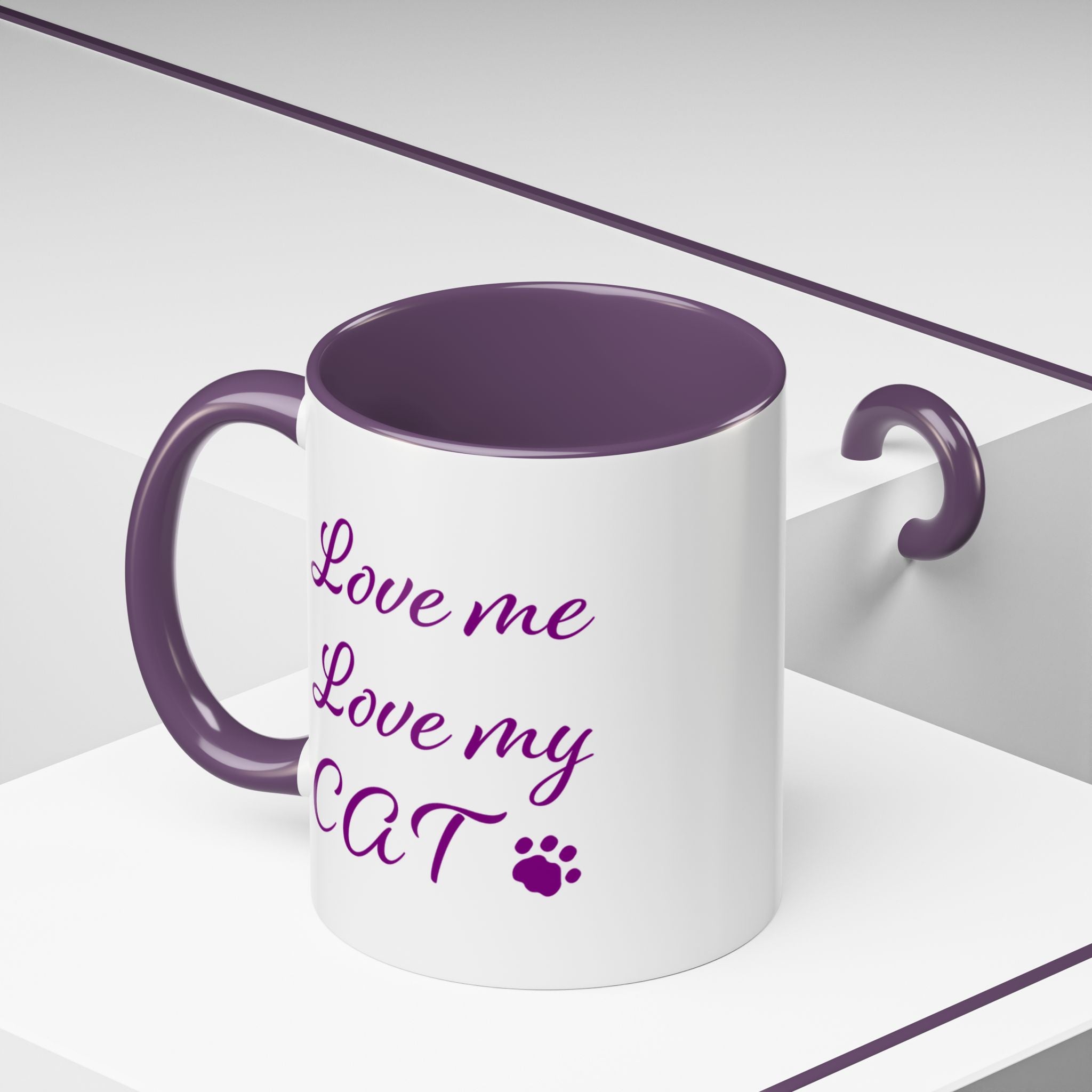 Love Me Love My Cat Accent Coffee Mug (11, 15oz)