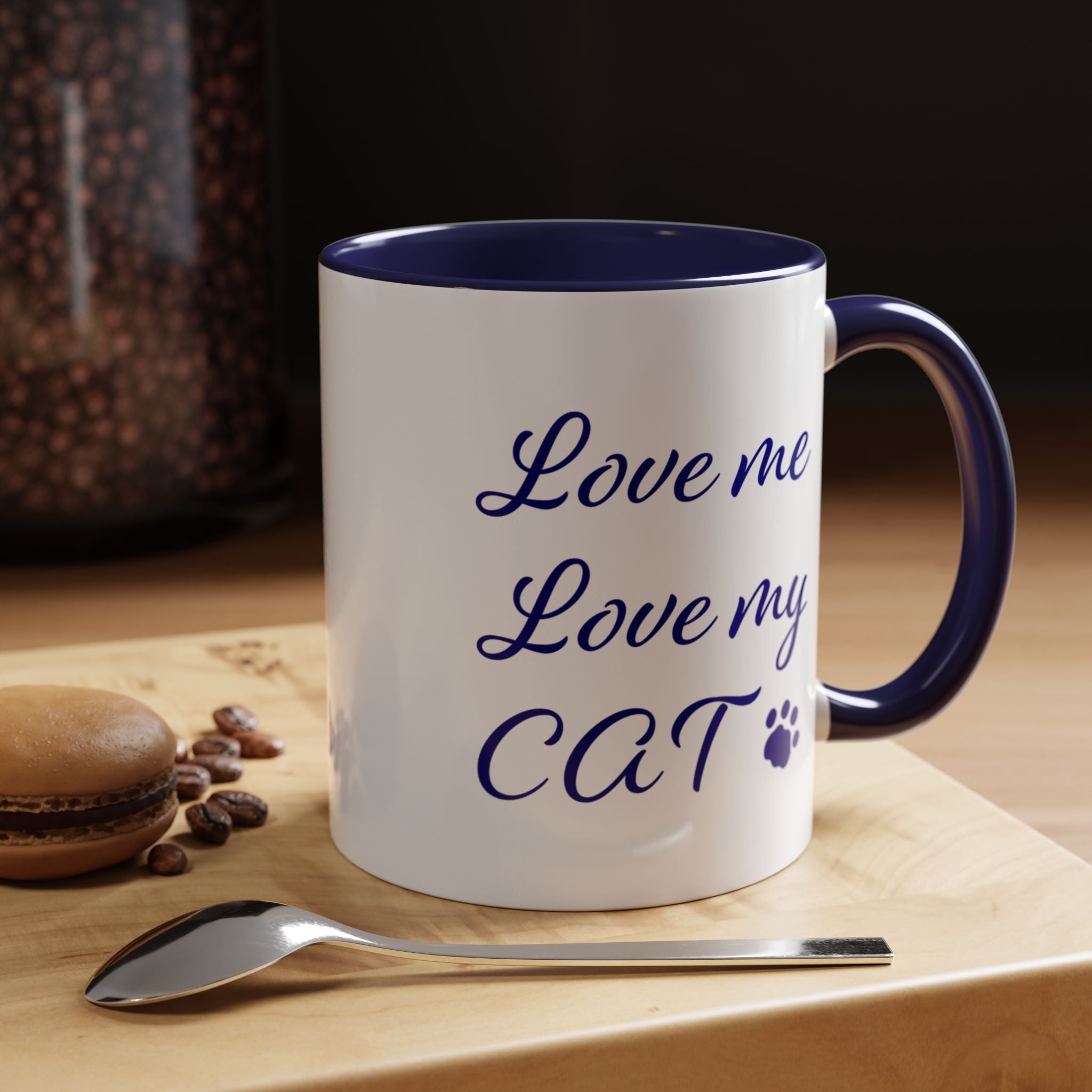 Love Me Love My Cat Accent Coffee Mug (11, 15oz)
