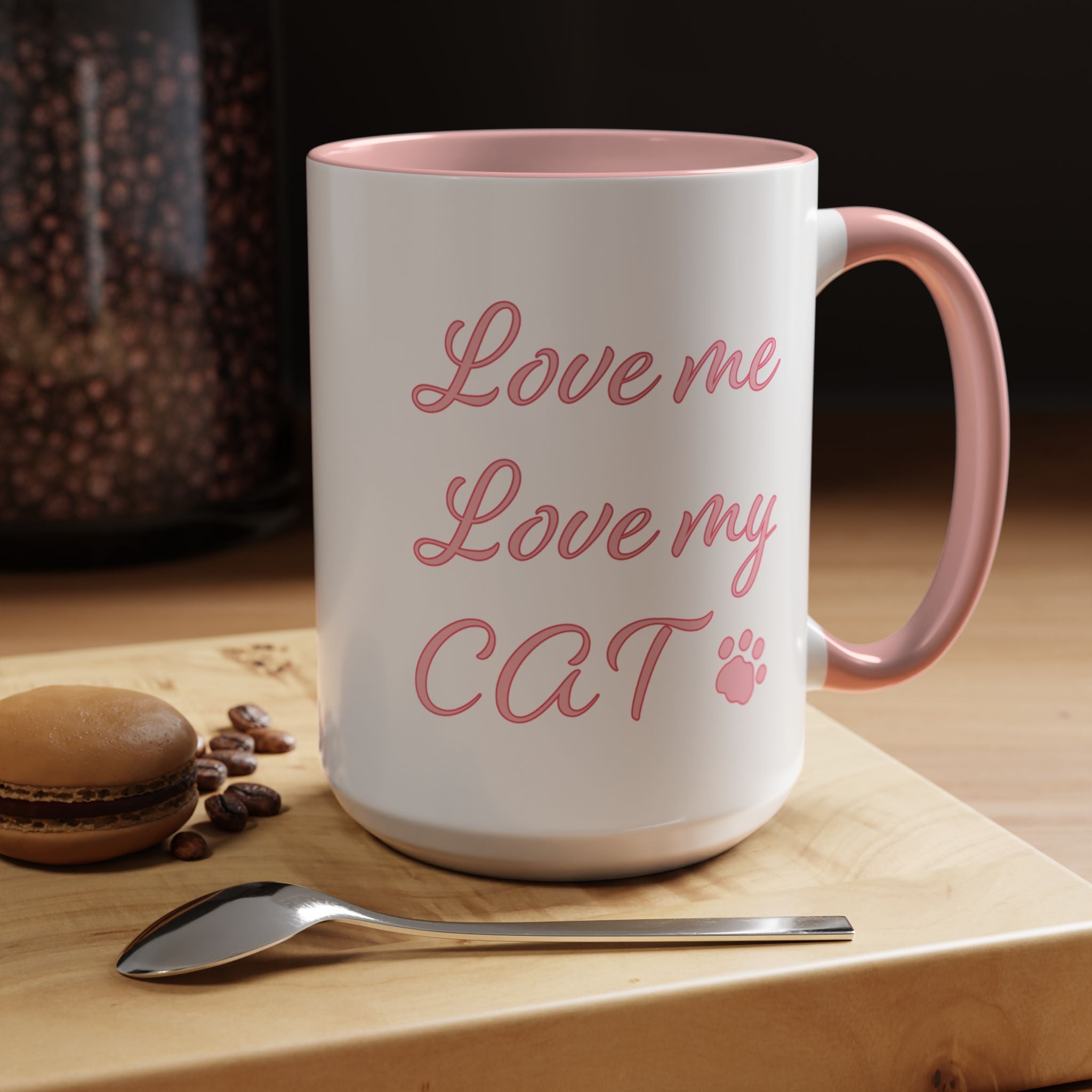 Love Me Love My Cat Accent Coffee Mug (11, 15oz)
