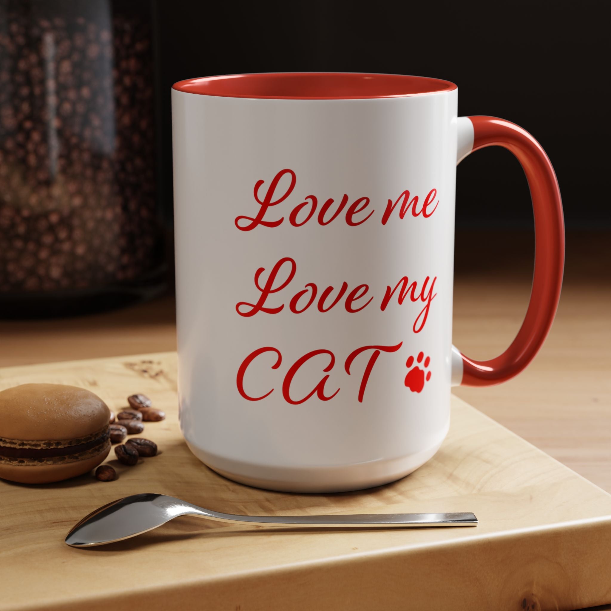 Love Me Love My Cat Accent Coffee Mug (11, 15oz)