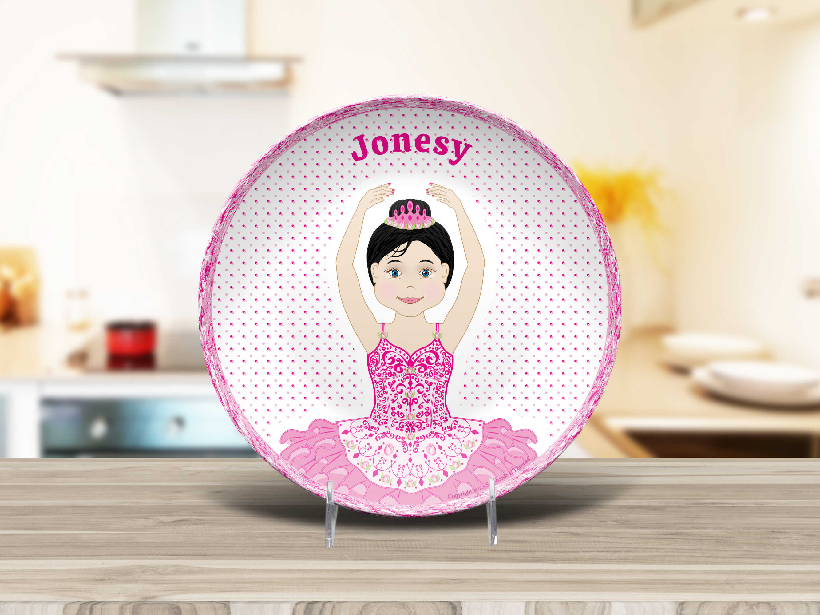 Ballerina Plate in Pink Personalized